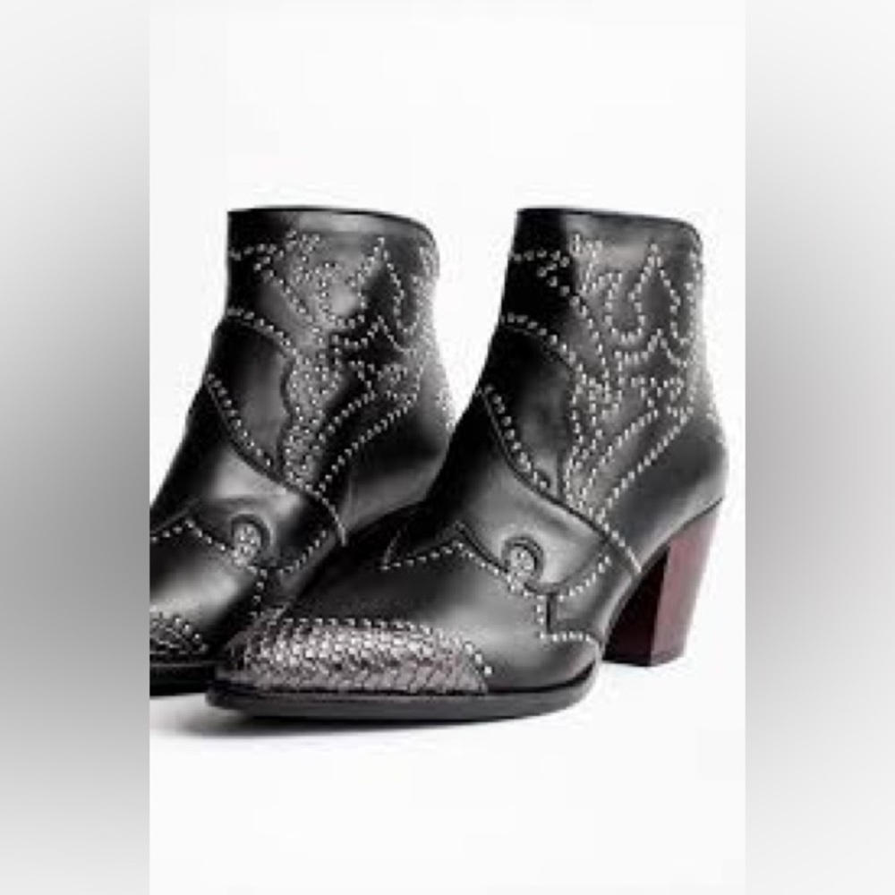 Zadig & Voltaire Cara Studs Ankle Boots size 8